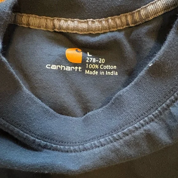 Carhartt Men's Navy Short Sleeve Tee with Pocket - Picture 4 of 4
